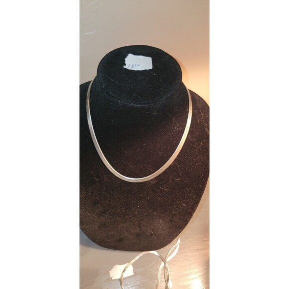 925 Solid Sterling Silver Herringbone chain necklace 18", 6mm 16.2 grams Bling! - Picture 11 of 13